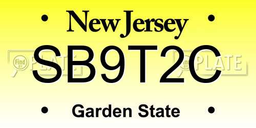 SB9T2C New Jersey License Plate