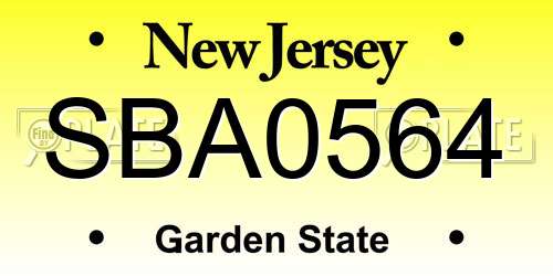 SBA0564 New Jersey License Plate
