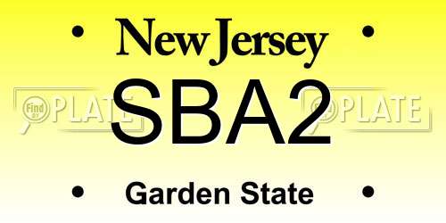SBA2 New Jersey License Plate