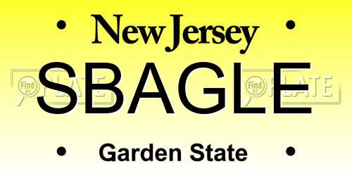 SBAGLE New Jersey License Plate