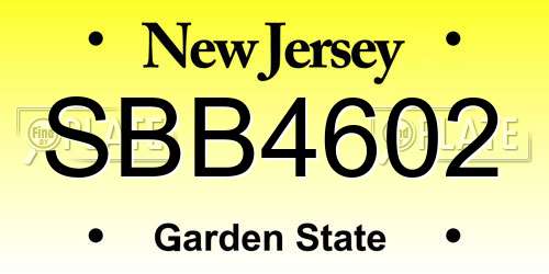 SBB4602 New Jersey License Plate
