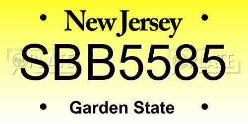 SBB5585 New Jersey License Plate