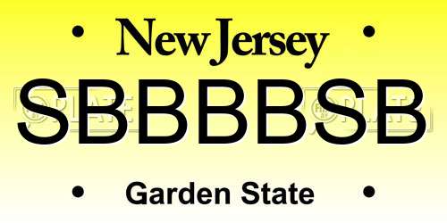 SBBBBSB New Jersey License Plate