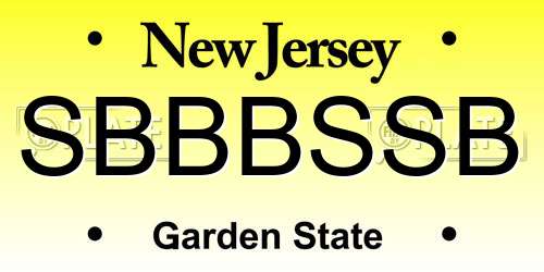SBBBSSB New Jersey License Plate