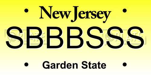 SBBBSSS New Jersey License Plate
