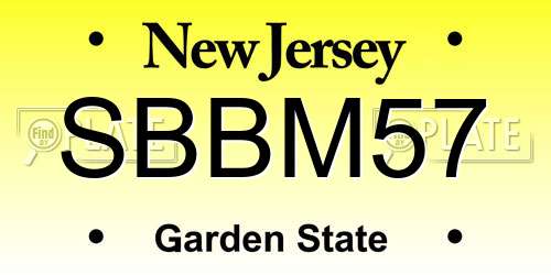 SBBM57 New Jersey License Plate