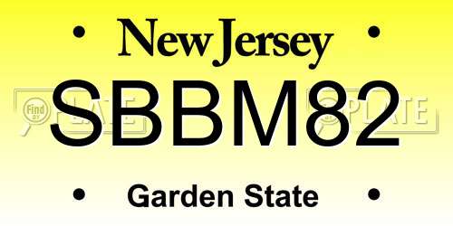 SBBM82 New Jersey License Plate