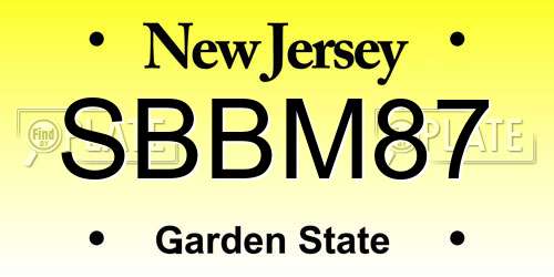 SBBM87 New Jersey License Plate