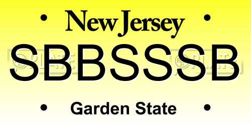 SBBSSSB New Jersey License Plate
