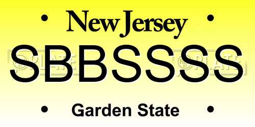 SBBSSSS New Jersey License Plate