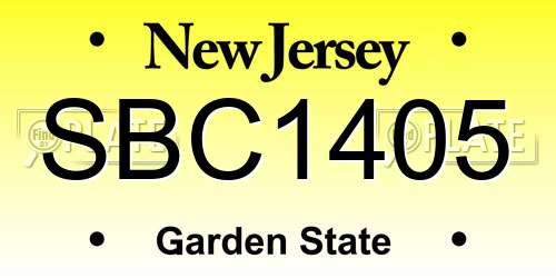 SBC1405 New Jersey License Plate