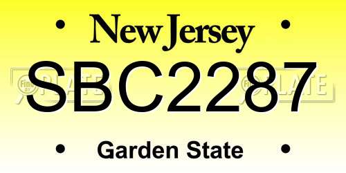 SBC2287 New Jersey License Plate