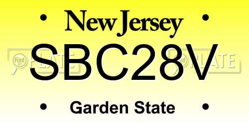 SBC28V New Jersey License Plate