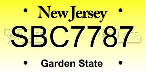 SBC7787 New Jersey License Plate