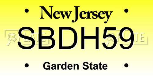 SBDH59 New Jersey License Plate