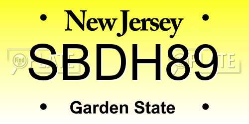 SBDH89 New Jersey License Plate