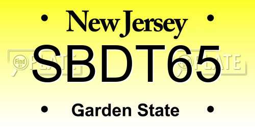 SBDT65 New Jersey License Plate