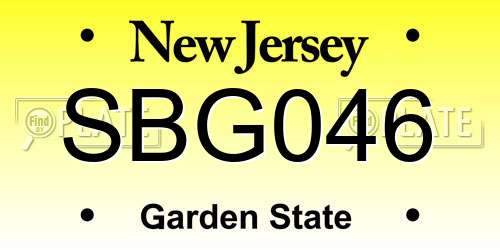 SBG046 New Jersey License Plate
