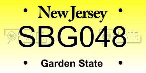 SBG048 New Jersey License Plate