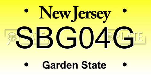 SBG04G New Jersey License Plate