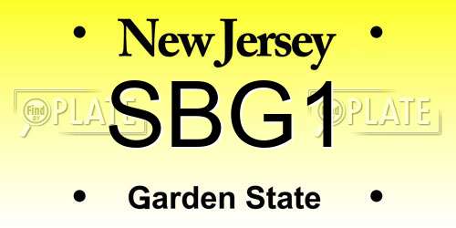 SBG1 New Jersey License Plate