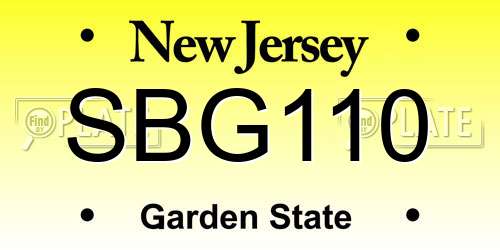 SBG110 New Jersey License Plate