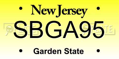 SBGA95 New Jersey License Plate