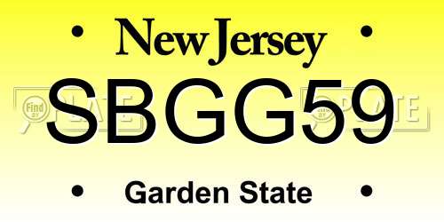 SBGG59 New Jersey License Plate