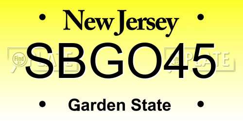SBGO45 New Jersey License Plate