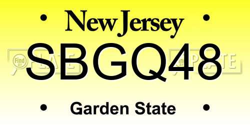 SBGQ48 New Jersey License Plate
