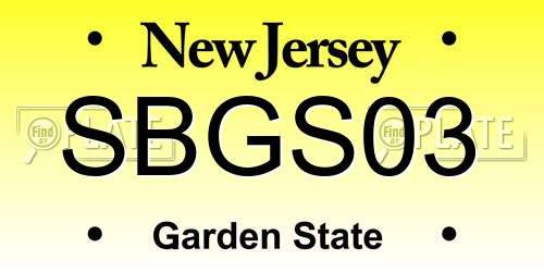 SBGS03 New Jersey License Plate