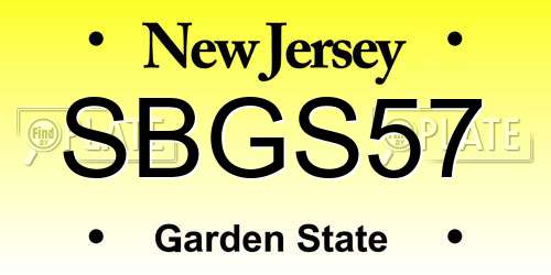 SBGS57 New Jersey License Plate