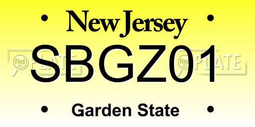 SBGZ01 New Jersey License Plate