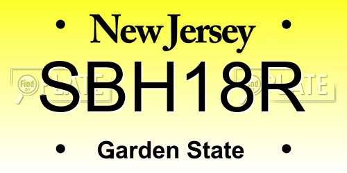 SBH18R New Jersey License Plate