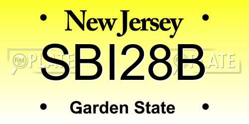 SBI28B New Jersey License Plate