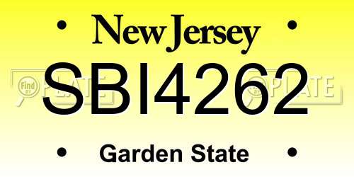 SBI4262 New Jersey License Plate