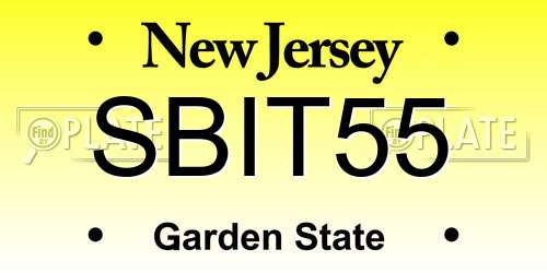 SBIT55 New Jersey License Plate