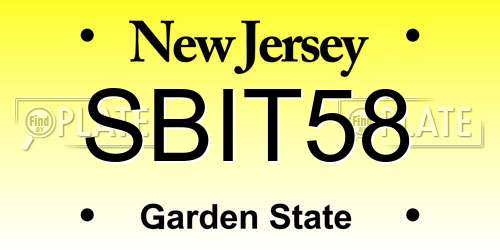 SBIT58 New Jersey License Plate