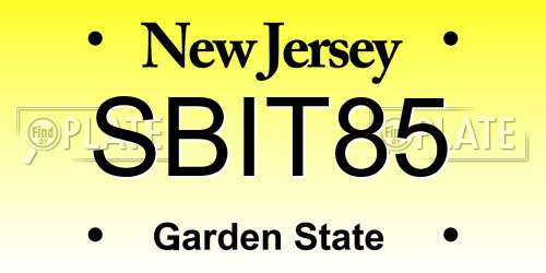 SBIT85 New Jersey License Plate