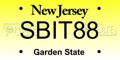 SBIT88 New Jersey License Plate