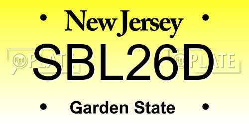 SBL26D New Jersey License Plate