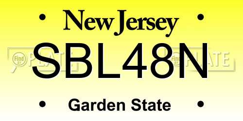 SBL48N New Jersey License Plate