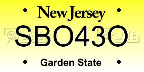 SBO43O New Jersey License Plate