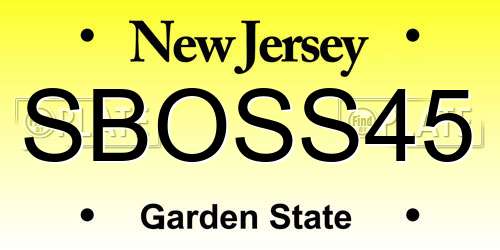SBOSS45 New Jersey License Plate
