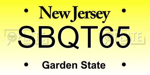 SBQT65 New Jersey License Plate