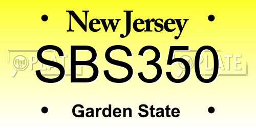SBS350 New Jersey License Plate