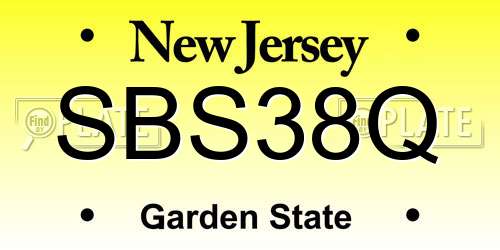 SBS38Q New Jersey License Plate