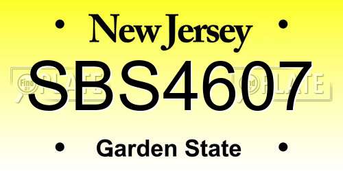 SBS4607 New Jersey License Plate