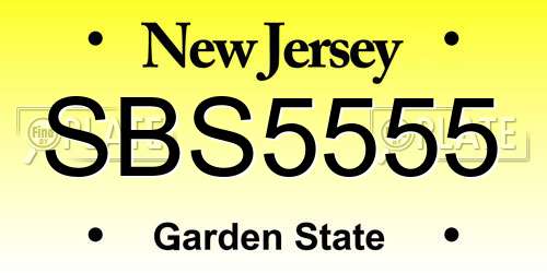 SBS5555 New Jersey License Plate