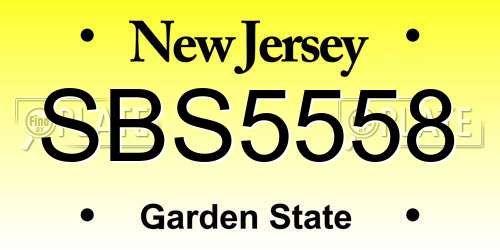 SBS5558 New Jersey License Plate